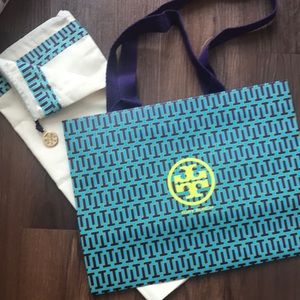 Tory Burch medium size shopping bag & shoe bag.